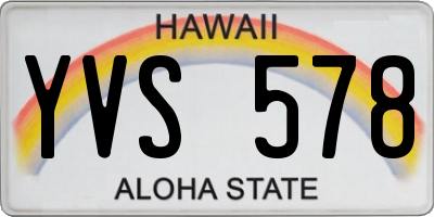HI license plate YVS578