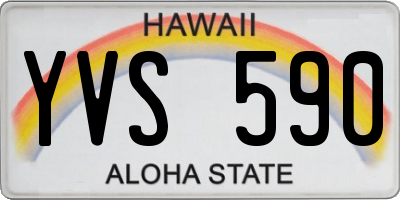 HI license plate YVS590
