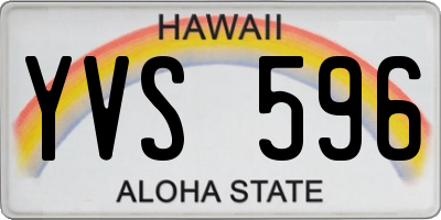 HI license plate YVS596