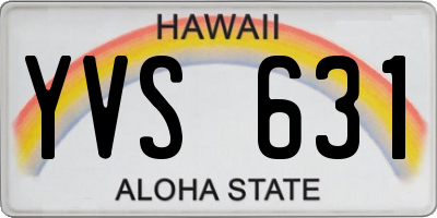 HI license plate YVS631