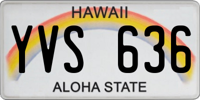 HI license plate YVS636