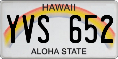HI license plate YVS652