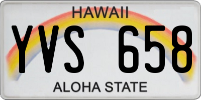 HI license plate YVS658