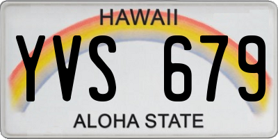 HI license plate YVS679