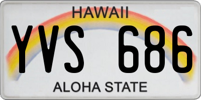 HI license plate YVS686