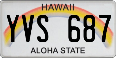HI license plate YVS687