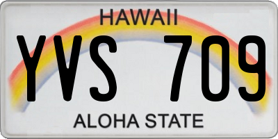 HI license plate YVS709