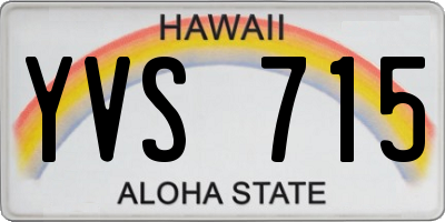HI license plate YVS715