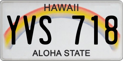 HI license plate YVS718