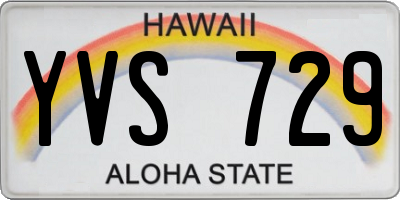 HI license plate YVS729