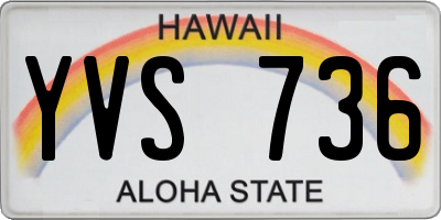 HI license plate YVS736