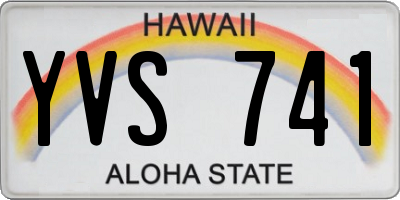 HI license plate YVS741