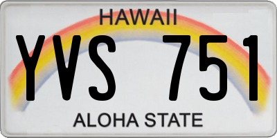 HI license plate YVS751
