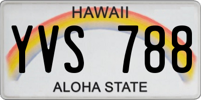 HI license plate YVS788