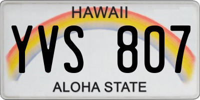 HI license plate YVS807