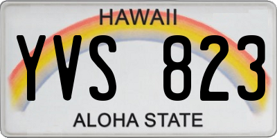HI license plate YVS823