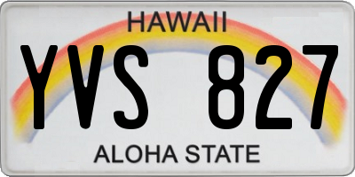HI license plate YVS827