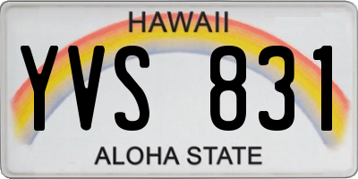 HI license plate YVS831