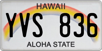 HI license plate YVS836