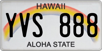 HI license plate YVS888