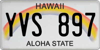 HI license plate YVS897