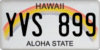 HI license plate YVS899