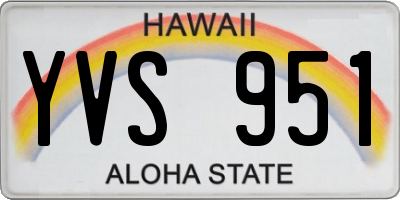 HI license plate YVS951