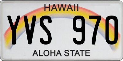 HI license plate YVS970