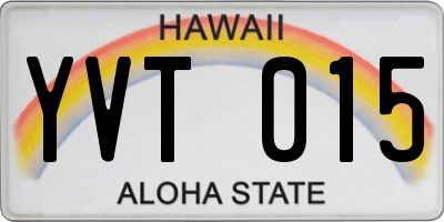 HI license plate YVT015