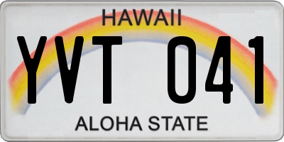 HI license plate YVT041