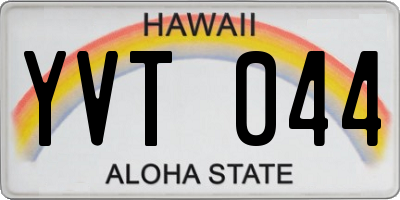 HI license plate YVT044