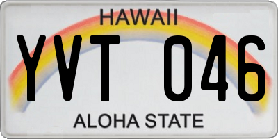 HI license plate YVT046