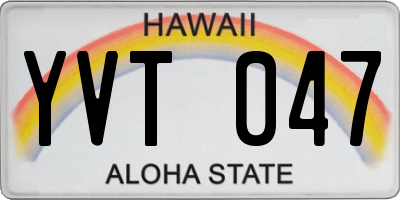 HI license plate YVT047