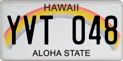 HI license plate YVT048