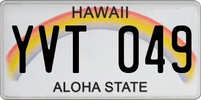 HI license plate YVT049
