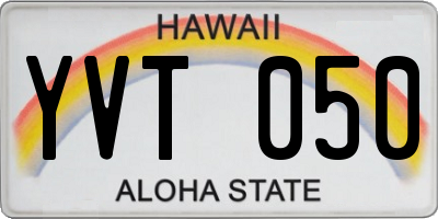 HI license plate YVT050