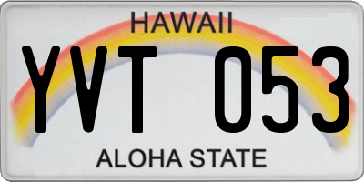 HI license plate YVT053