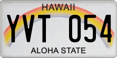 HI license plate YVT054