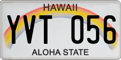 HI license plate YVT056