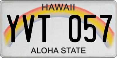 HI license plate YVT057
