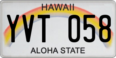 HI license plate YVT058