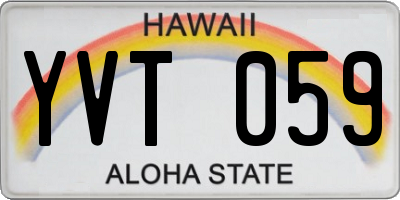 HI license plate YVT059