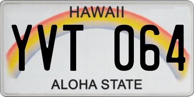 HI license plate YVT064