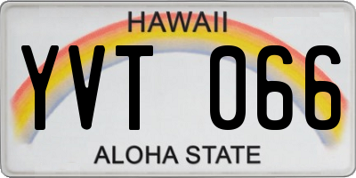 HI license plate YVT066