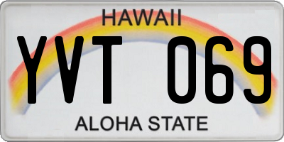 HI license plate YVT069