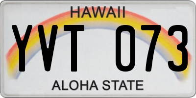 HI license plate YVT073