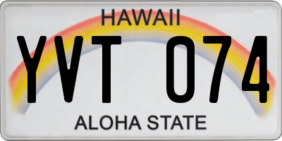 HI license plate YVT074