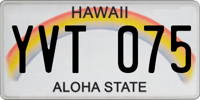 HI license plate YVT075