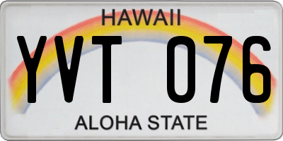 HI license plate YVT076