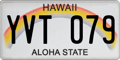 HI license plate YVT079